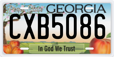 GA license plate CXB5086