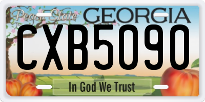 GA license plate CXB5090