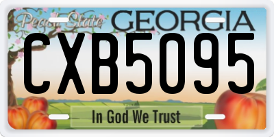 GA license plate CXB5095