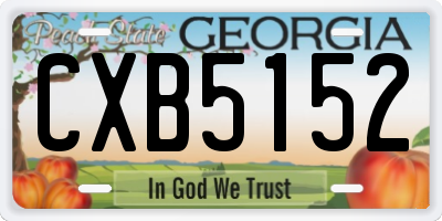 GA license plate CXB5152