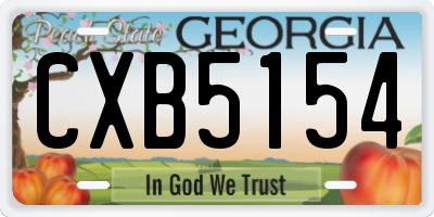 GA license plate CXB5154