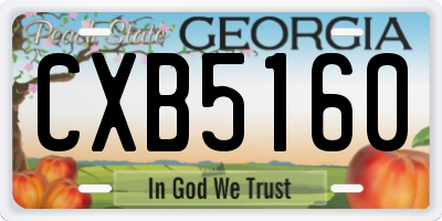 GA license plate CXB5160
