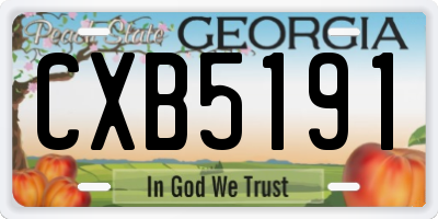 GA license plate CXB5191