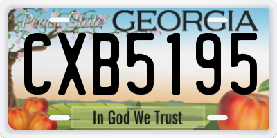 GA license plate CXB5195