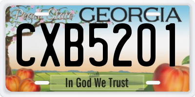 GA license plate CXB5201