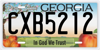 GA license plate CXB5212