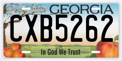 GA license plate CXB5262