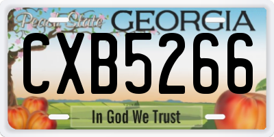 GA license plate CXB5266