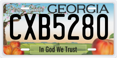 GA license plate CXB5280
