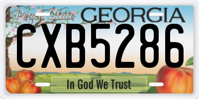 GA license plate CXB5286