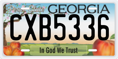 GA license plate CXB5336