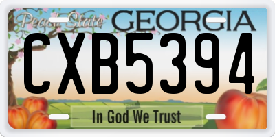 GA license plate CXB5394