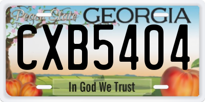 GA license plate CXB5404