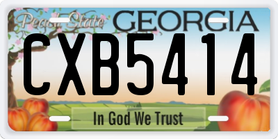 GA license plate CXB5414