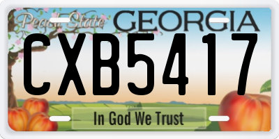 GA license plate CXB5417