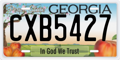 GA license plate CXB5427