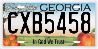 GA license plate CXB5458