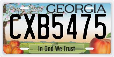 GA license plate CXB5475