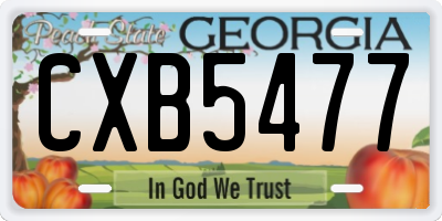 GA license plate CXB5477