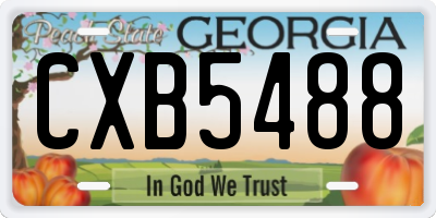 GA license plate CXB5488