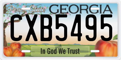GA license plate CXB5495
