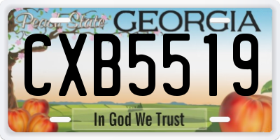GA license plate CXB5519