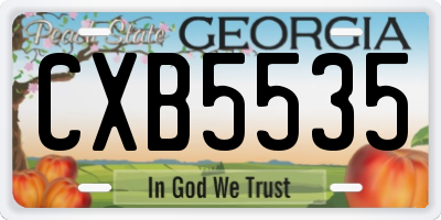 GA license plate CXB5535