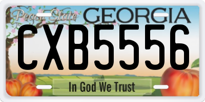 GA license plate CXB5556