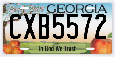GA license plate CXB5572