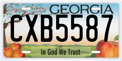 GA license plate CXB5587