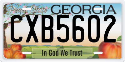 GA license plate CXB5602