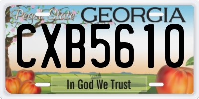 GA license plate CXB5610