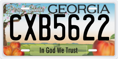 GA license plate CXB5622