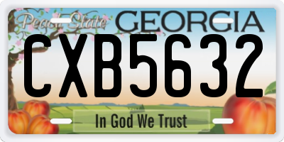 GA license plate CXB5632
