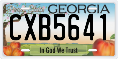 GA license plate CXB5641
