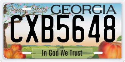 GA license plate CXB5648