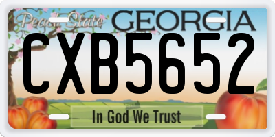 GA license plate CXB5652
