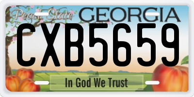 GA license plate CXB5659