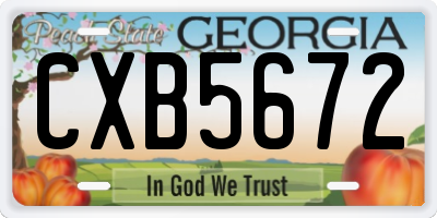 GA license plate CXB5672
