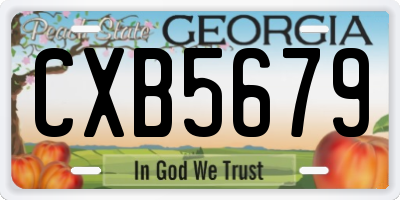 GA license plate CXB5679
