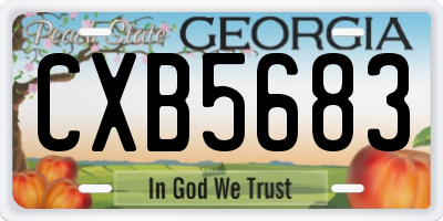 GA license plate CXB5683