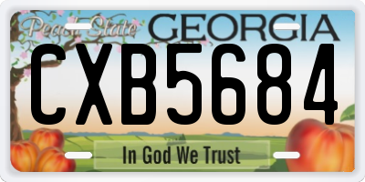 GA license plate CXB5684