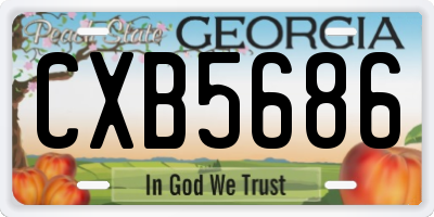 GA license plate CXB5686