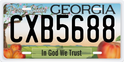 GA license plate CXB5688