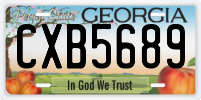 GA license plate CXB5689