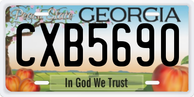 GA license plate CXB5690