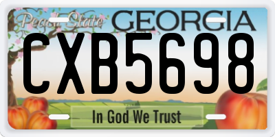 GA license plate CXB5698