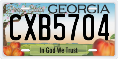 GA license plate CXB5704