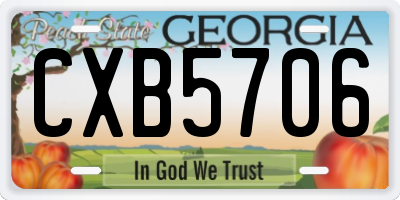 GA license plate CXB5706