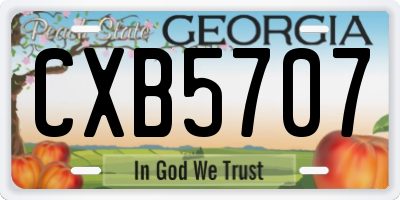 GA license plate CXB5707